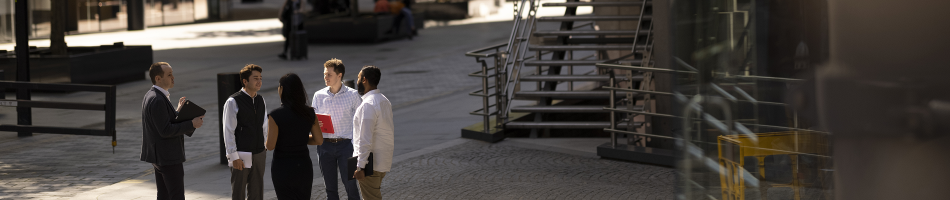 Lloyd's employees standing outside building